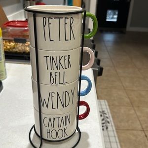 Rae Dunn Disney Peter Pan stackable coffee cups